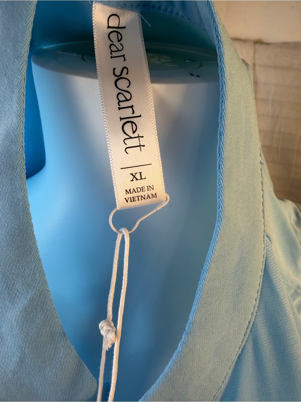 Dear Scarlett Sleeveless Light Blue Tiered V-Neck Dress w/pockets - Picture 10 of 12